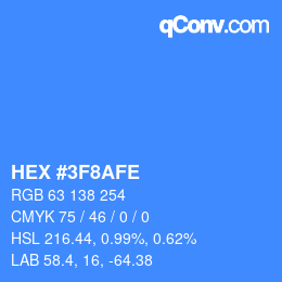 Color code: HEX #3F8AFE | qconv.com