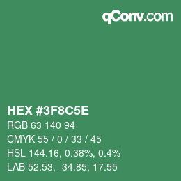 Farbcode: HEX #3F8C5E | qconv.com