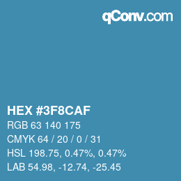 Color code: HEX #3F8CAF | qconv.com