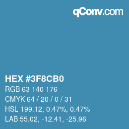 Color code: HEX #3F8CB0 | qconv.com