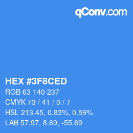 Color code: HEX #3F8CED | qconv.com