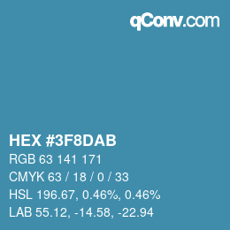 Color code: HEX #3F8DAB | qconv.com