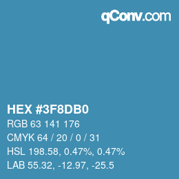 Farbcode: HEX #3F8DB0 | qconv.com