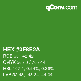 Farbcode: HEX #3F8E2A | qconv.com