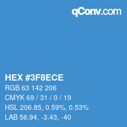 Código de color: HEX #3F8ECE | qconv.com
