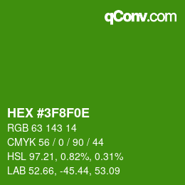 Color code: HEX #3F8F0E | qconv.com