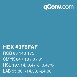 Color code: HEX #3F8FAF | qconv.com