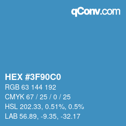 Farbcode: HEX #3F90C0 | qconv.com