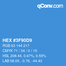 Color code: HEX #3F90D9 | qconv.com