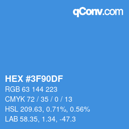 Color code: HEX #3F90DF | qconv.com