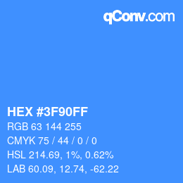 Color code: HEX #3F90FF | qconv.com