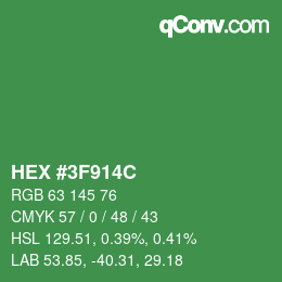 Color code: HEX #3F914C | qconv.com