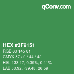 Color code: HEX #3F9151 | qconv.com