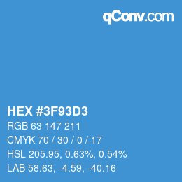 Color code: HEX #3F93D3 | qconv.com