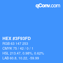 Color code: HEX #3F93FD | qconv.com