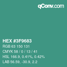 Código de color: HEX #3F9683 | qconv.com