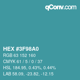 Código de color: HEX #3F98A0 | qconv.com
