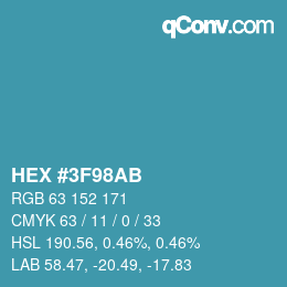 Color code: HEX #3F98AB | qconv.com