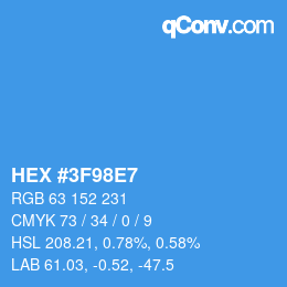 Color code: HEX #3F98E7 | qconv.com