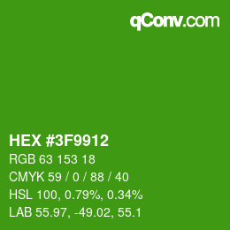 Color code: HEX #3F9912 | qconv.com