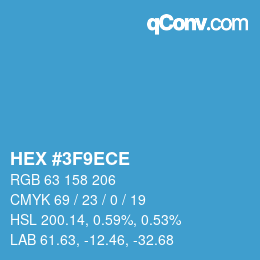 カラーコード: HEX #3F9ECE | qconv.com