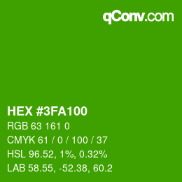 Color code: HEX #3FA100 | qconv.com