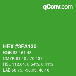 Color code: HEX #3FA130 | qconv.com