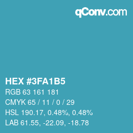 カラーコード: HEX #3FA1B5 | qconv.com