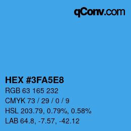 Color code: HEX #3FA5E8 | qconv.com