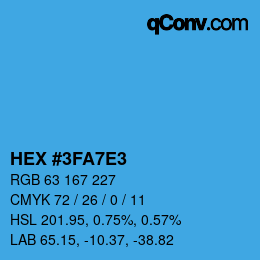 カラーコード: HEX #3FA7E3 | qconv.com