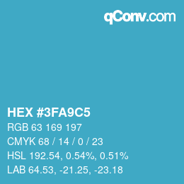 Code couleur: HEX #3FA9C5 | qconv.com