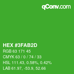 カラーコード: HEX #3FAB2D | qconv.com