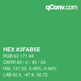 Farbcode: HEX #3FAB5E | qconv.com