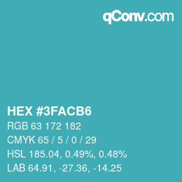 Código de color: HEX #3FACB6 | qconv.com