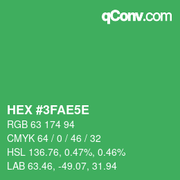 カラーコード: HEX #3FAE5E | qconv.com