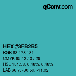 Color code: HEX #3FB2B5 | qconv.com