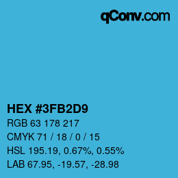 Color code: HEX #3FB2D9 | qconv.com