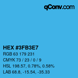 Color code: HEX #3FB3E7 | qconv.com