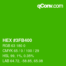 Farbcode: HEX #3FB400 | qconv.com