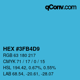 Color code: HEX #3FB4D9 | qconv.com