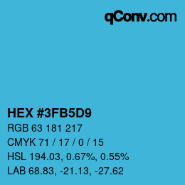 Color code: HEX #3FB5D9 | qconv.com