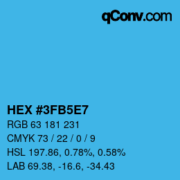 カラーコード: HEX #3FB5E7 | qconv.com