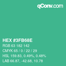 Código de color: HEX #3FB68E | qconv.com