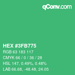 Color code: HEX #3FB775 | qconv.com