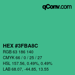 Código de color: HEX #3FBA8C | qconv.com
