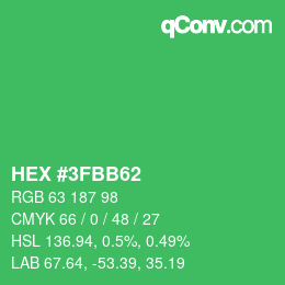 Color code: HEX #3FBB62 | qconv.com