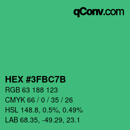Farbcode: HEX #3FBC7B | qconv.com