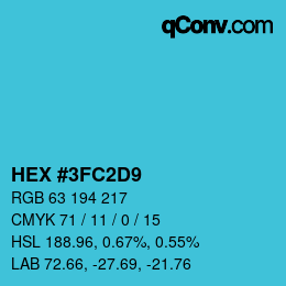 Color code: HEX #3FC2D9 | qconv.com