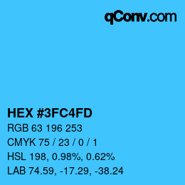 カラーコード: HEX #3FC4FD | qconv.com
