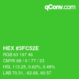 Color code: HEX #3FC52E | qconv.com